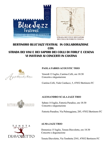Concerti in CANTINA a Bertinoro 13&#47;14&#47;15 Luglio 2018 - SCOPRI LE LOCATION del GUSTO e della MUSICA&#33;