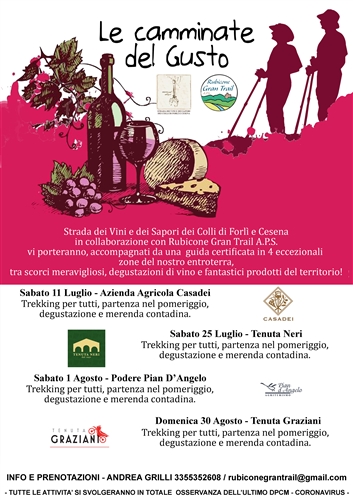 RITORNANO LE CAMMINATE DEL GUSTO 2020! RITORNANO LE CAMMINATE DEL GUSTO 2020!