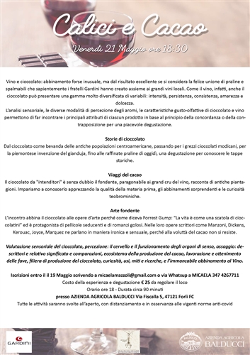 CALICI E CACAO - presso Az. Agricola Balducci CALICI E CACAO - presso Az. Agricola Balducci