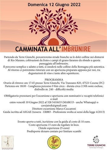 CAMMINATA ALL&#39;IMBRUNIRE - Domenica 12 Giugno 2022 - Camminata e apericena