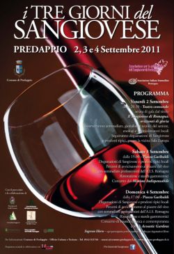 Predappio, dal 2 al 4 settembre la TRE GIORNI DEL SANGIOVESE